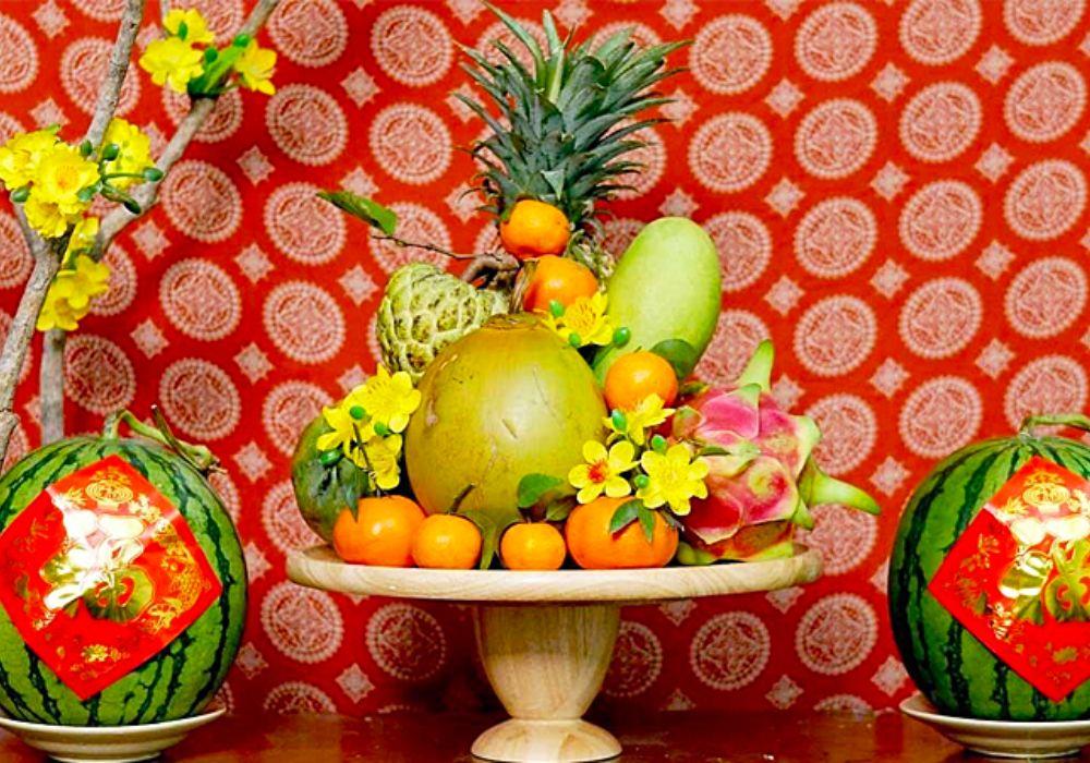 Mâm ngũ quả tượng trưng cho ngũ phúc
