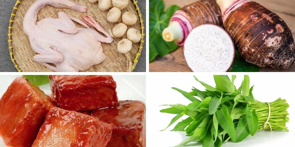 Nguyên liệu làm món vịt nấu chao