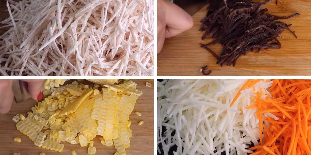 Sơ chế các nguyên liệu còn lại