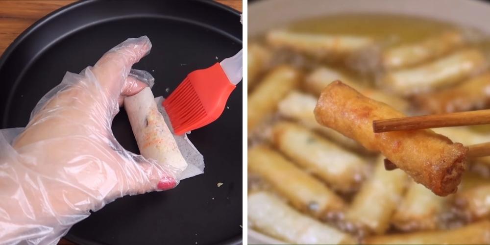 Chiên chả giò chay