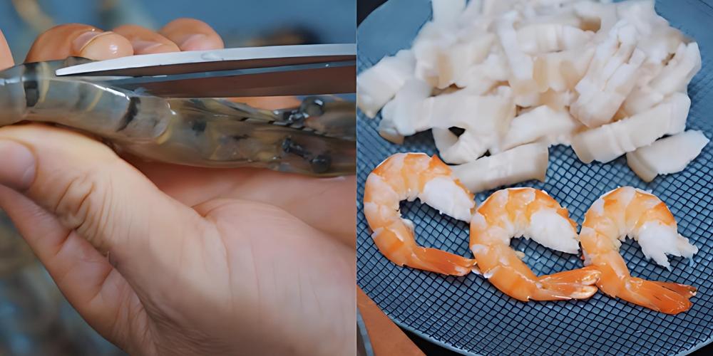 Sơ chế tôm sú
