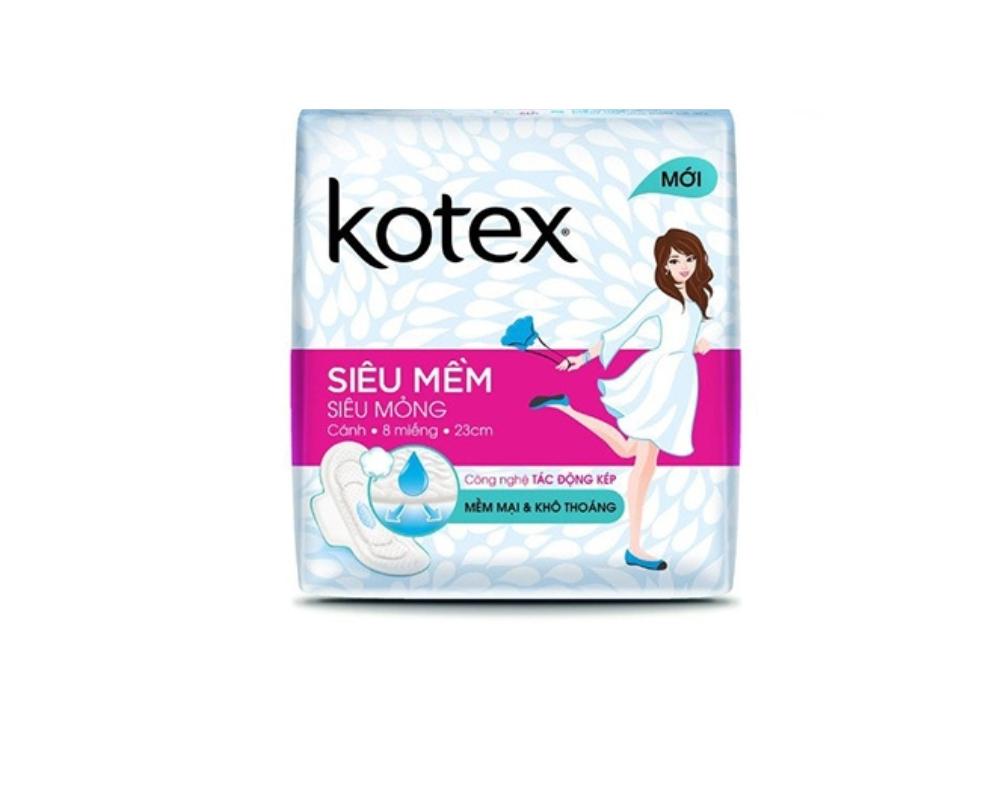 Bịch Kotex có mấy miếng? Băng vệ sinh Kotex siêu mềm có 8 miếng
