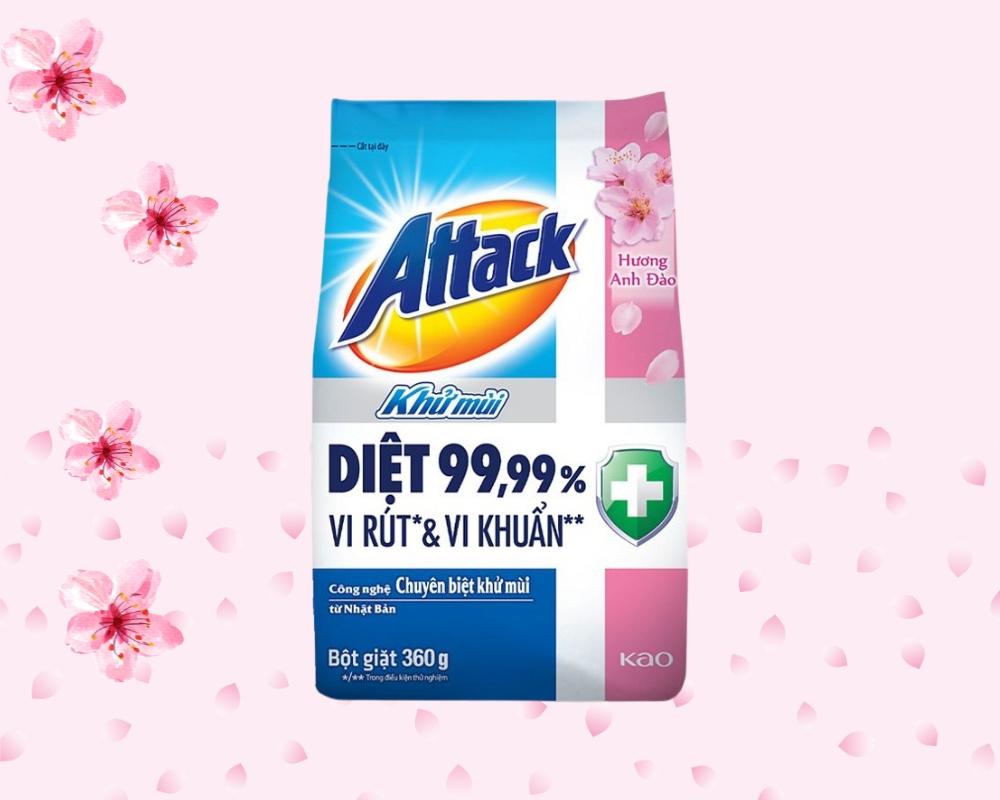 Bột giặt Attack khử mùi hương anh đào