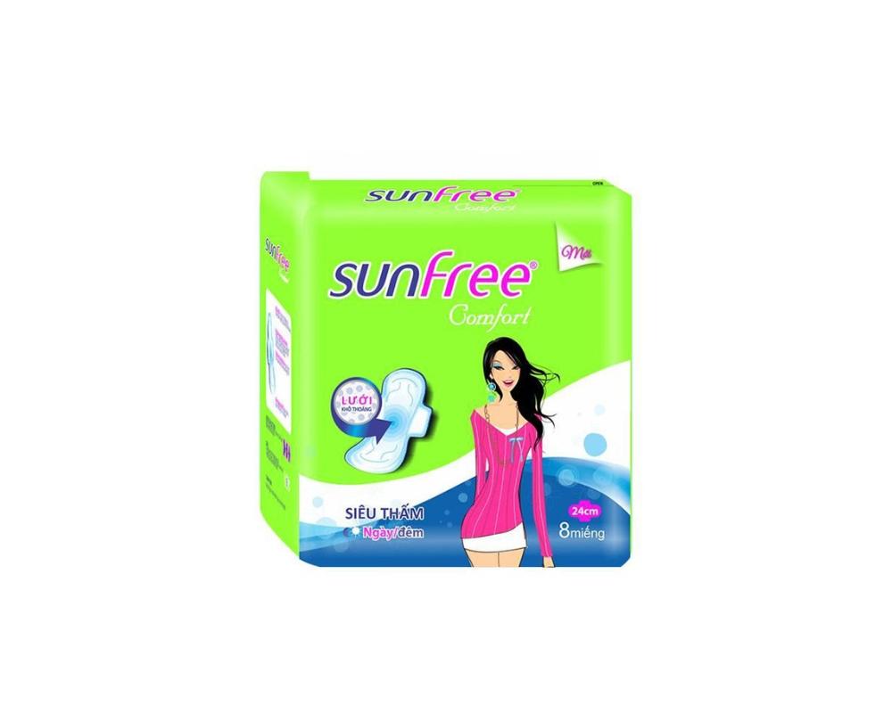 Băng vệ sinh Sunfree Comfort siêu thấm cánh