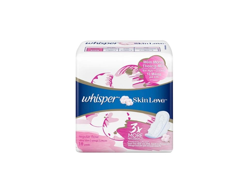 Băng vệ sinh Whisper mềm mỏng 24cm ngày 18 miếng