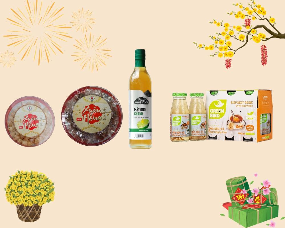 Mứt tết kết hợp với sản phẩm chăm sóc sức khỏe