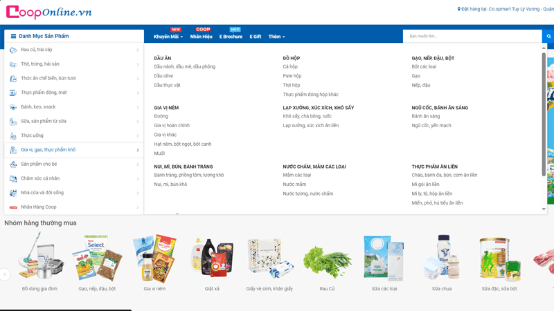 Web đi chợ online Co.opmart cung cấp hơn 10.000 sản phẩm với đa dạng ngành hàng