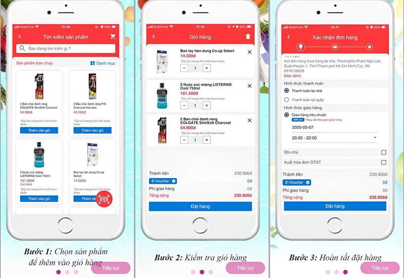 Đặt hàng Co.op online qua ứng dụng điện thoại Saigon Co.op