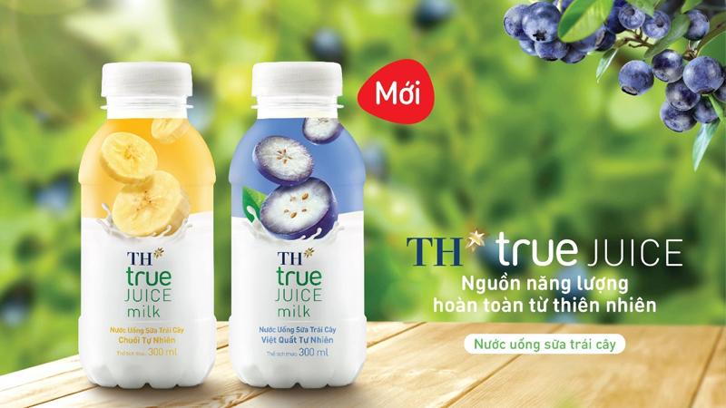 Sữa trái cây TH True Milk được làm từ sữa tươi nguyên kem từ các trang trại bò sạch