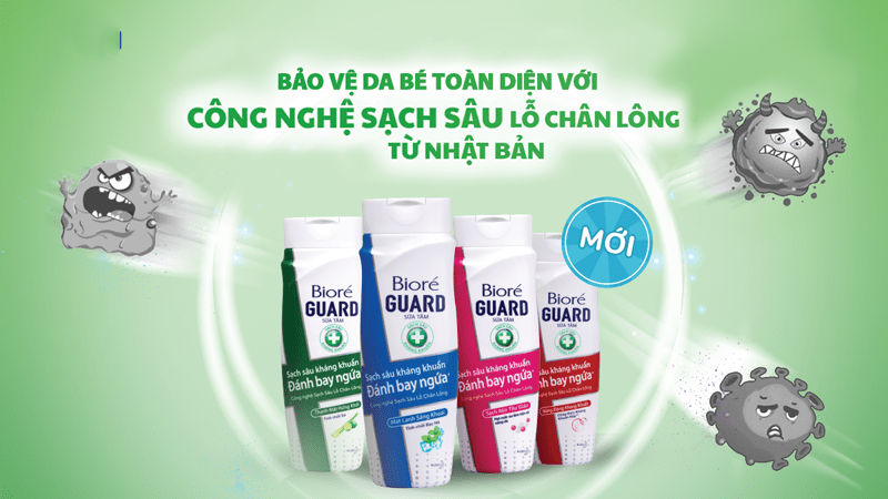 Sữa Tắm Bioré Guard giúp làm sạch da và tiêu diệt vi khuẩn