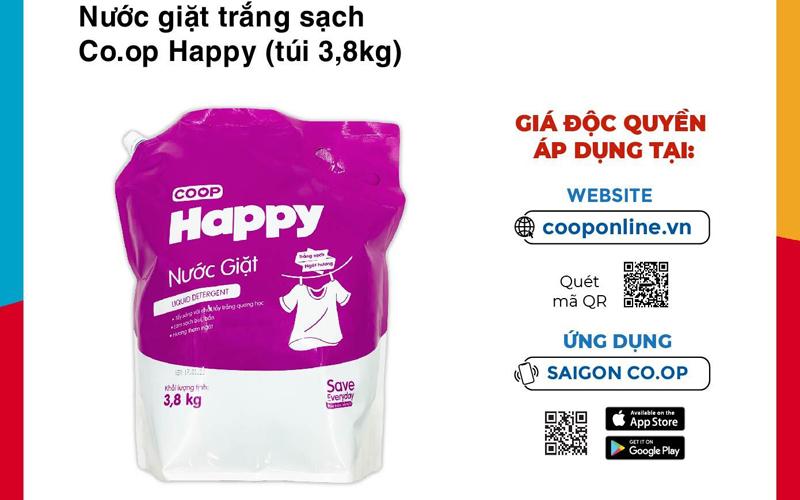 Nước giặt và bột giặt Co.op Happy có công thức đặc biệt