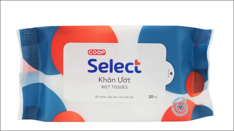 Khăn ướt Co.op Select làm sạch da mặt, tay và cơ thể một cách nhẹ nhàng