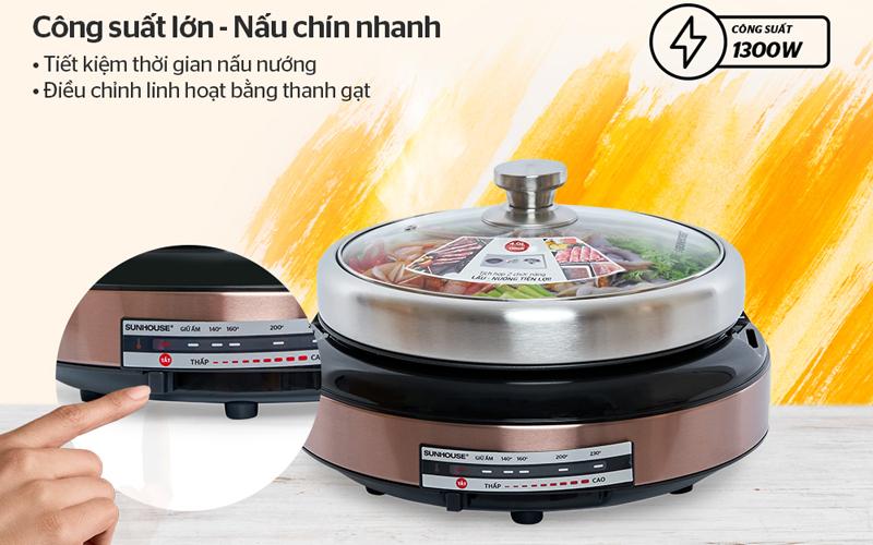 Nồi lẩu điện Sunhouse SHD 4526 có thiết kế tinh tế, hiện đại