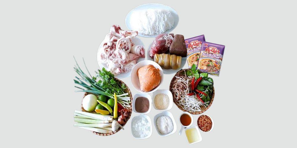 Nguyên liệu nấu bún bò Huế