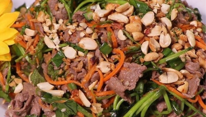 Món nộm rau muống thịt bò ngon miệng cho ngày Tết