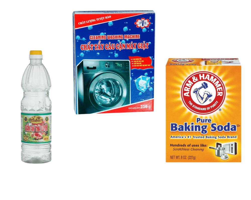 Dung dịch tẩy kết hợp giấm trắng và baking soda là bảo bối vệ sinh lồng giặt hiệu quả