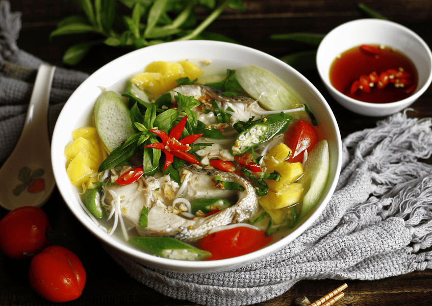 Canh chua cá lóc ngon