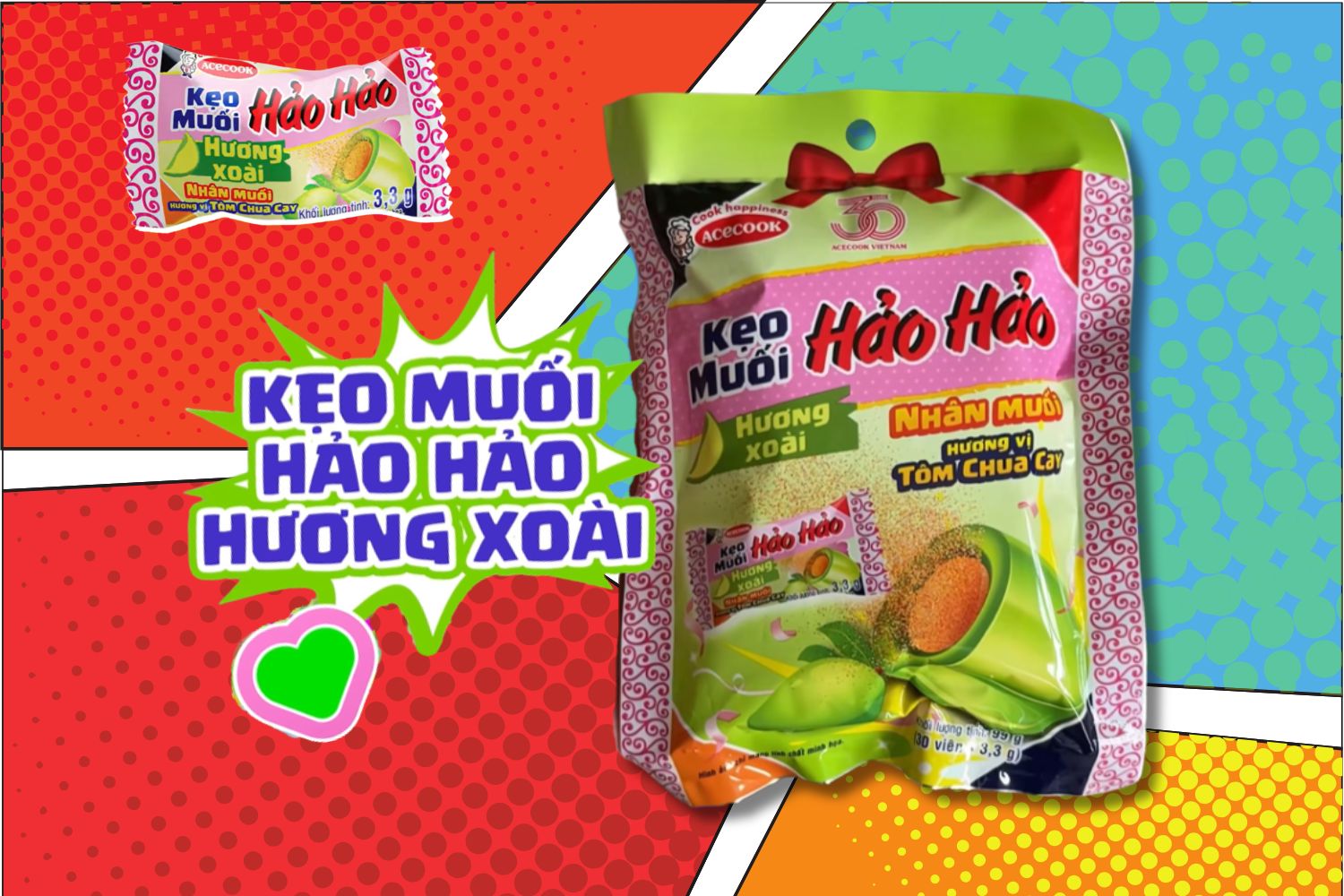 "Đập hộp" kẹo muối Hảo Hảo hương xoài: Cơn sốt mớicho tín đồ ăn vặt!