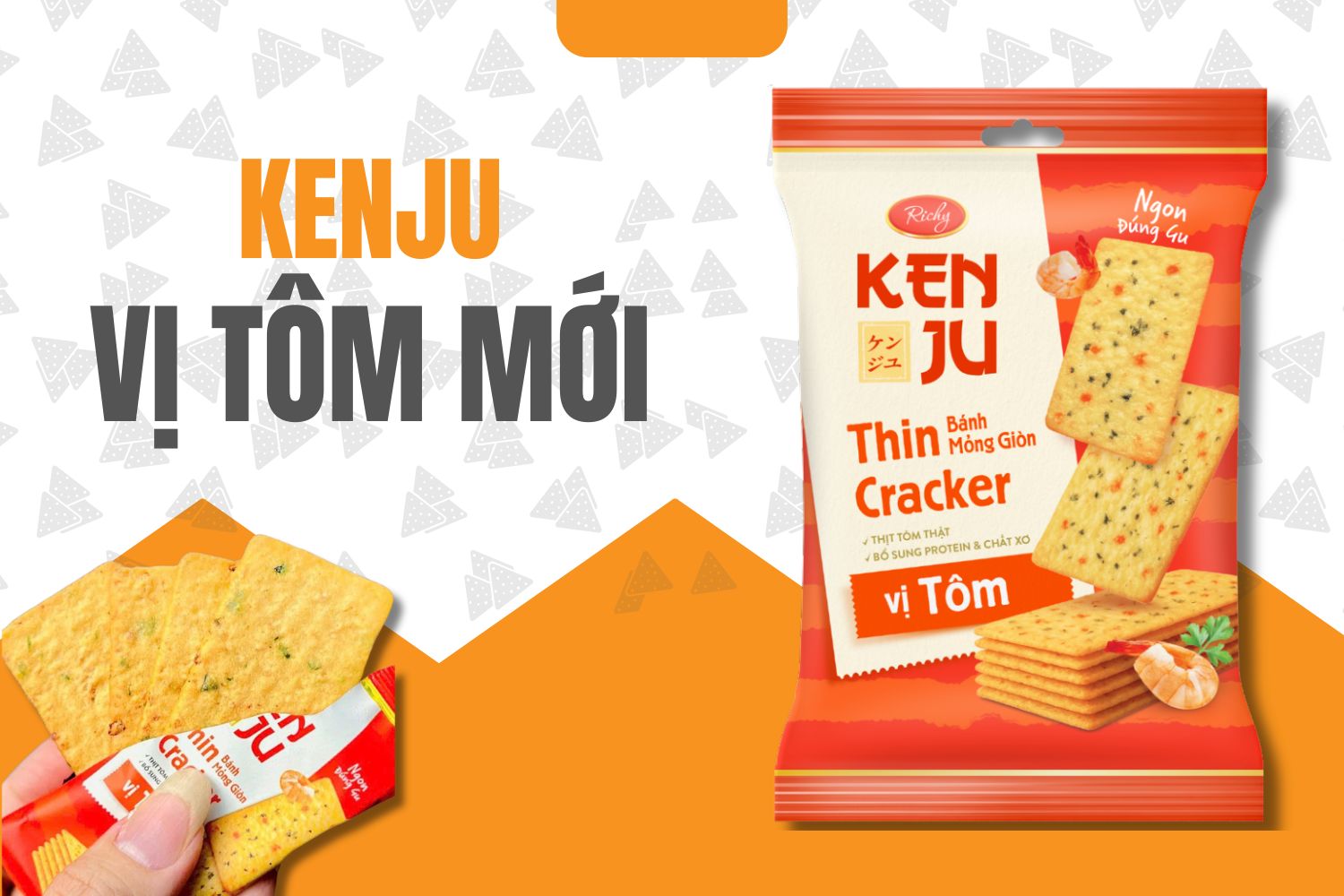 Mê mẩn với hương vị bánh quy Kenju vị tôm mới cực ngon