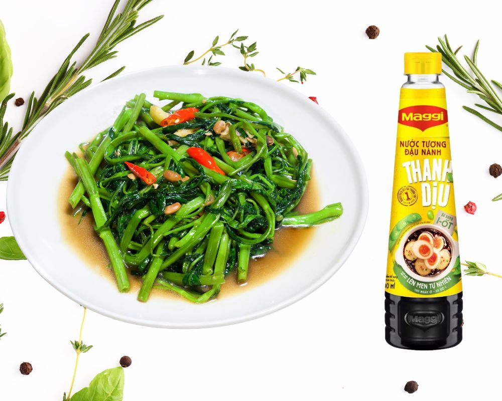 Nước tương Maggi giúp món rau xào thơm lừng hấp dẫn