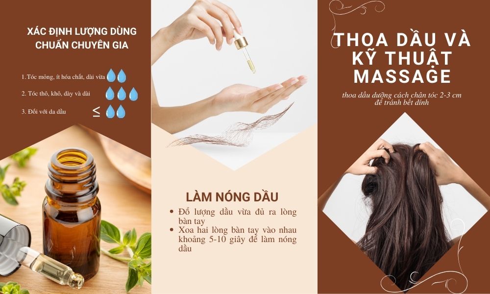 Các bước chăm sóc tóc bằng dầu dưỡng