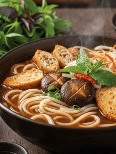 Món bún mắm chay Miền Nam chuẩn hương vị