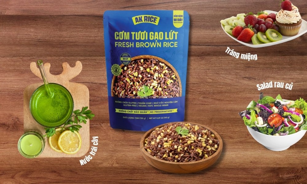 Cơm tươi gạo lứt AK Rice là lựa chọn lý tưởng cho người theo chế độ ăn kiêng
