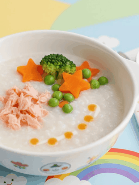 Cháo cá hồi rau củ cho bé – Dinh dưỡng, mềm mịn, dễ ăn