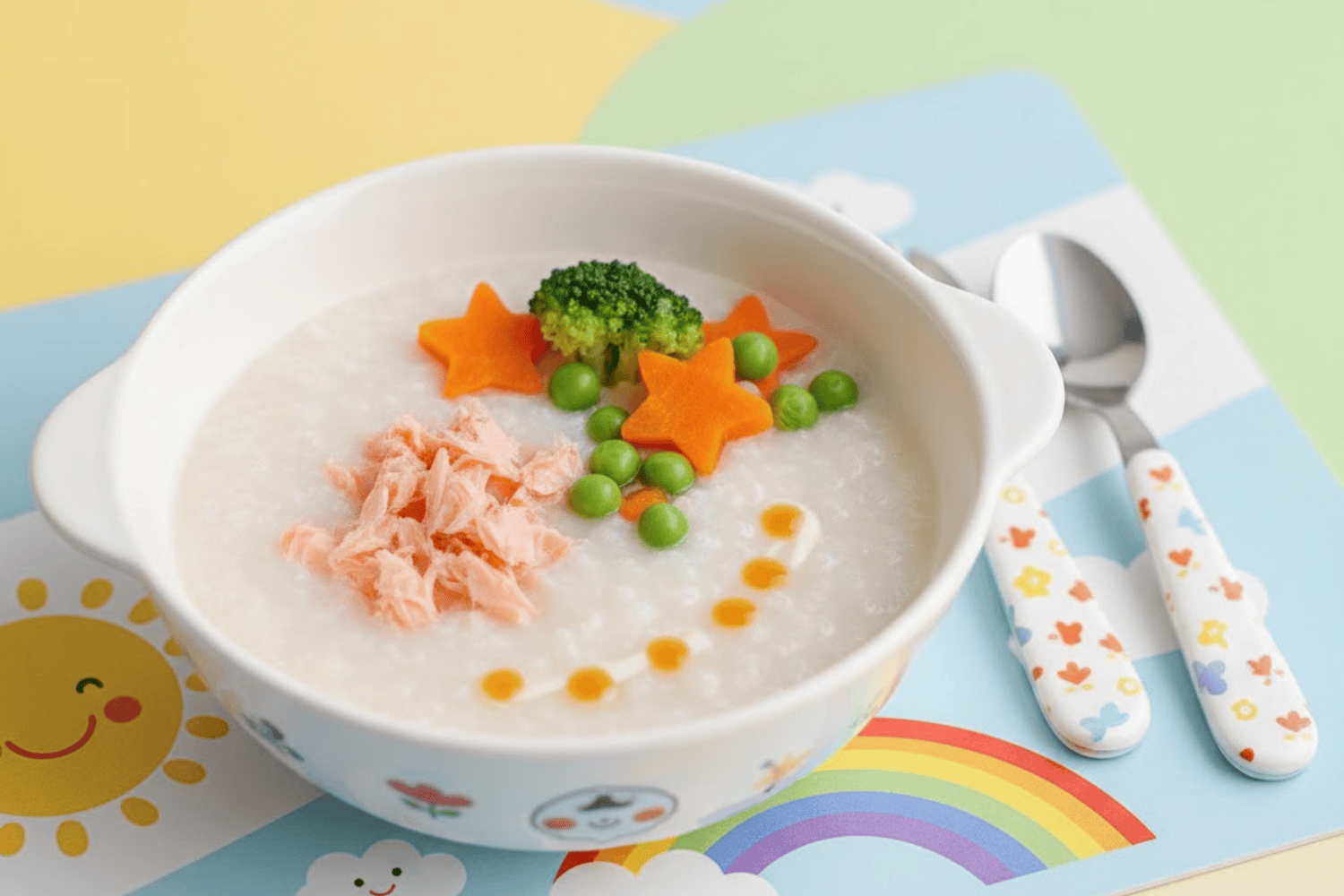 Cháo cá hồi rau củ cho bé – Dinh dưỡng, mềm mịn, dễ ăn