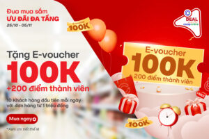 Nhận ngay E-voucher 100K trong chương trình đua mua sắm ưu đãi đa tầng