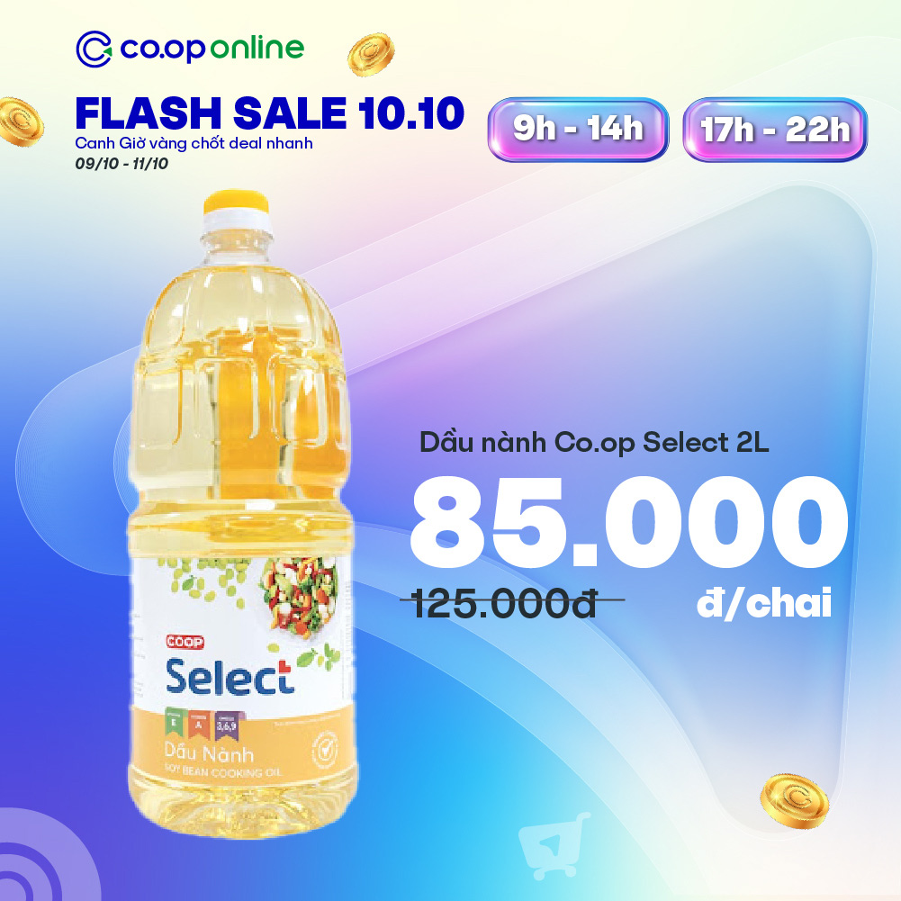 Dầu nành Co.op Select 2L giảm tới 32%