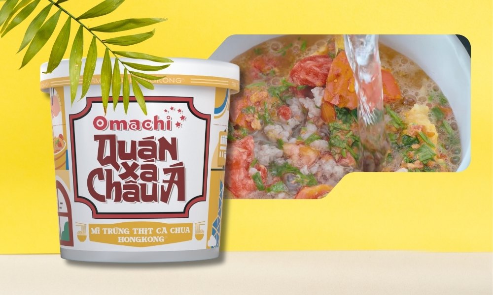 Mì Omachi trứng thịt cà chua Hồng Kông