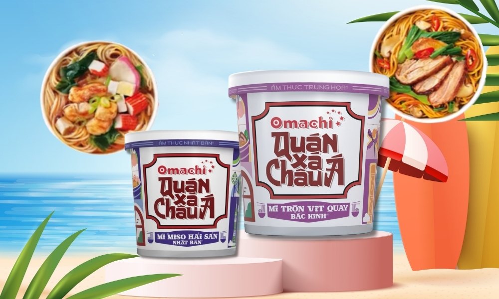 Mì Omachi Quán xá châu á 2 vị Hải sản và vị mì trộn vịt quay Bắc Ninh