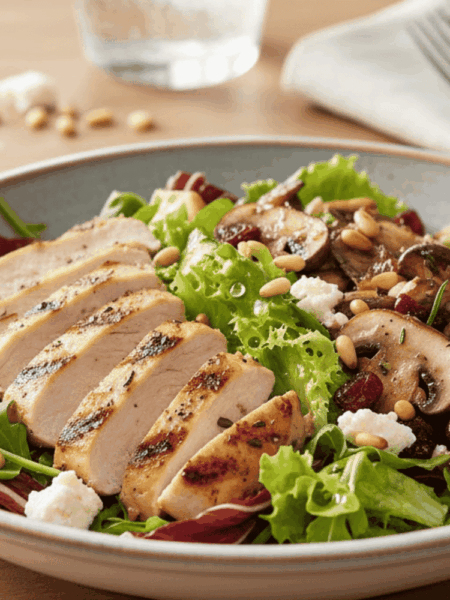 Salad gà nấm cho những ai đang tìm kiếm một bữa ăn nhẹ nhàng