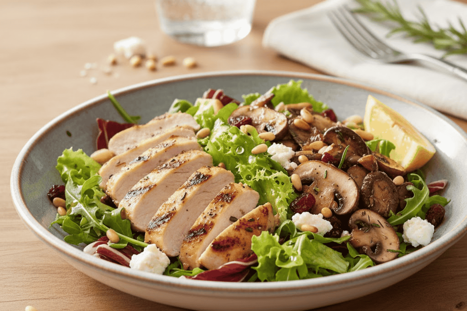 Salad gà nấm cho những ai đang tìm kiếm một bữa ăn nhẹ nhàng