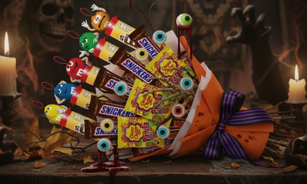 Các sản phẩm kẹo dẻo được dùng để trang trí hoặc sử dụng làm game Trick-or-Treat