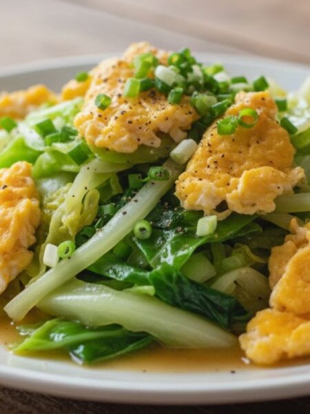 Bắp cải xào trứng ngon