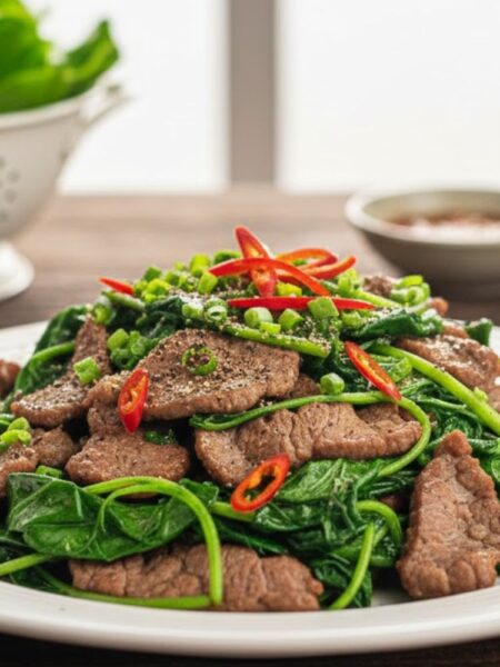 Rau mồng tơi xào thịt bò chuẩn ngon