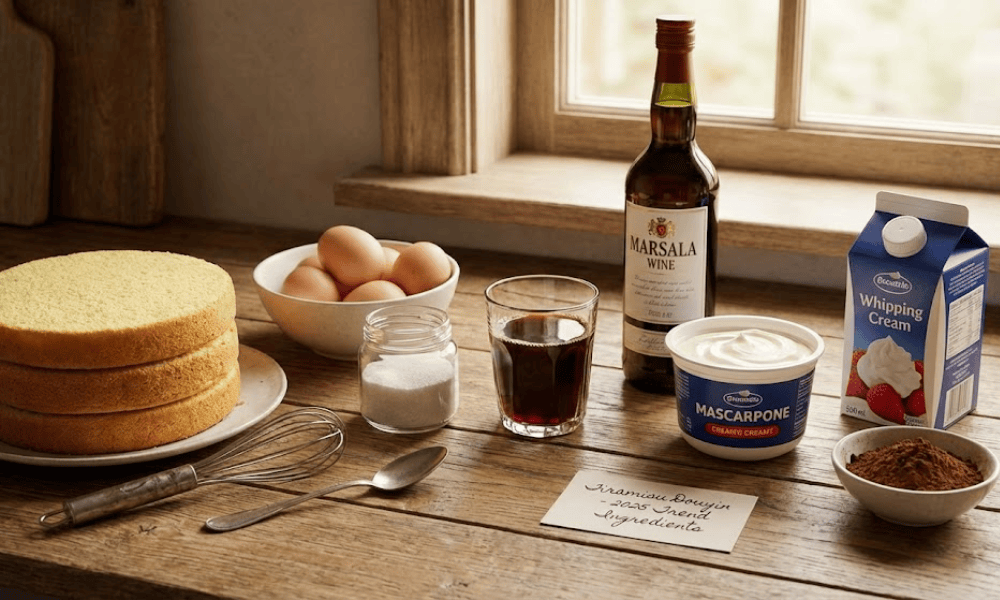 Nguyên liệu chuẩn để làm bánh Tiramisu