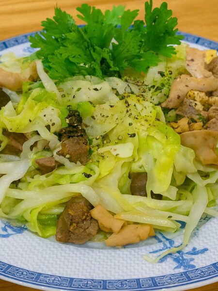 Bắp cải xào lòng gà chuẩn ngon