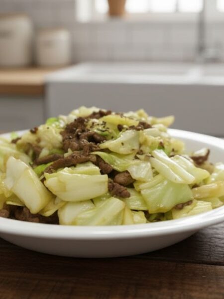 Bắp cải xào thịt bò chuẩn ngon
