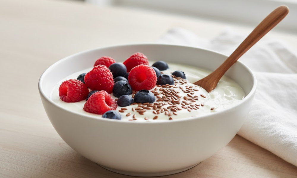 Sữa chua Hy Lạp Là món cực dễ cho bữa xế hoặc pre-workout.