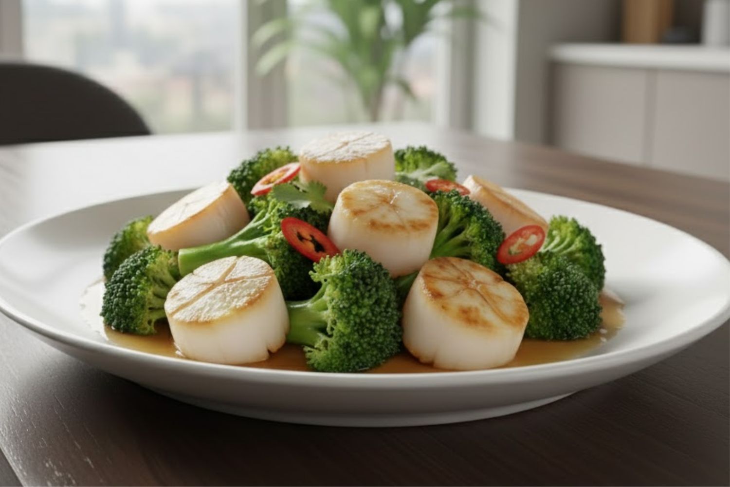 Bông cải xanh xào sò điệp – Món xào thanh ngọt, sang vị biển