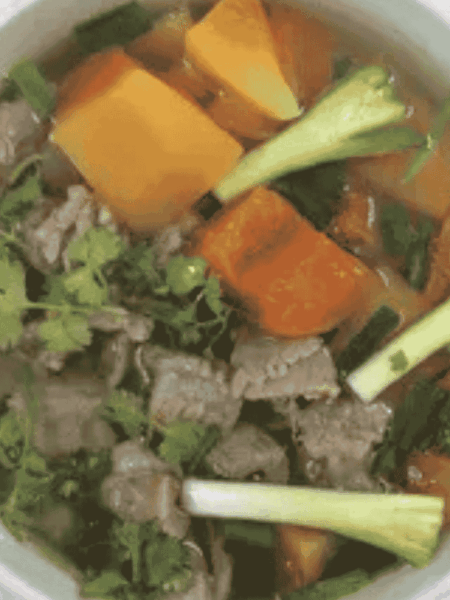 Món gân bò hầm đu đủ