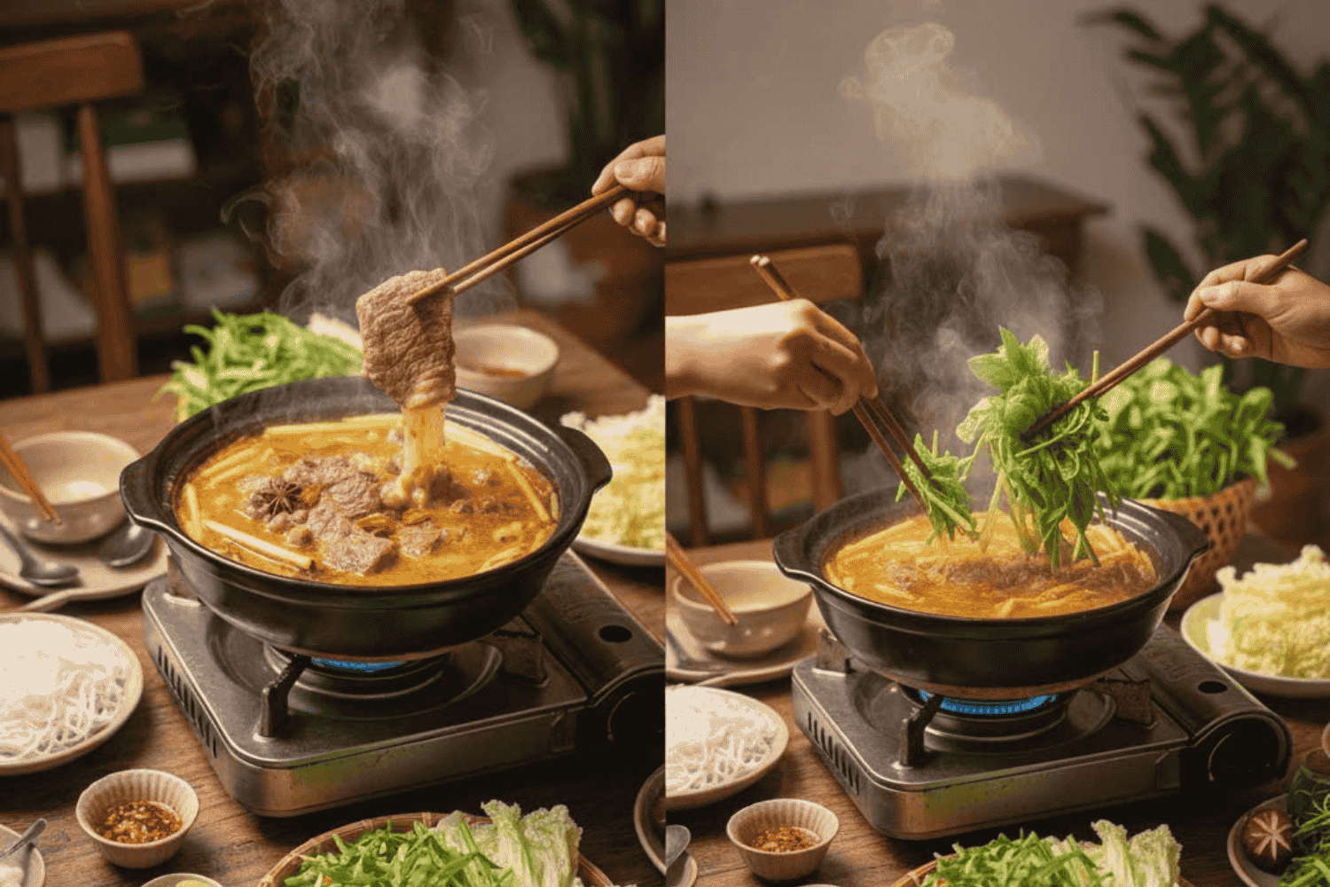 Cách làm lẩu nạm bò hầm sả thơm ngon, hấp dẫn từng thớ thịt