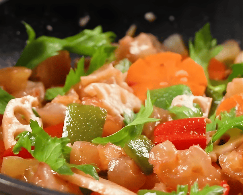 Món gân bò xào chua ngọt 