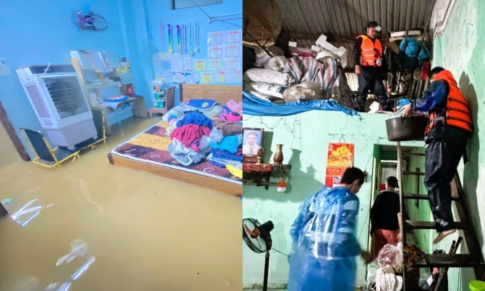 Người dân kê cao đồ, di chuyển đồ lên gác lửng 