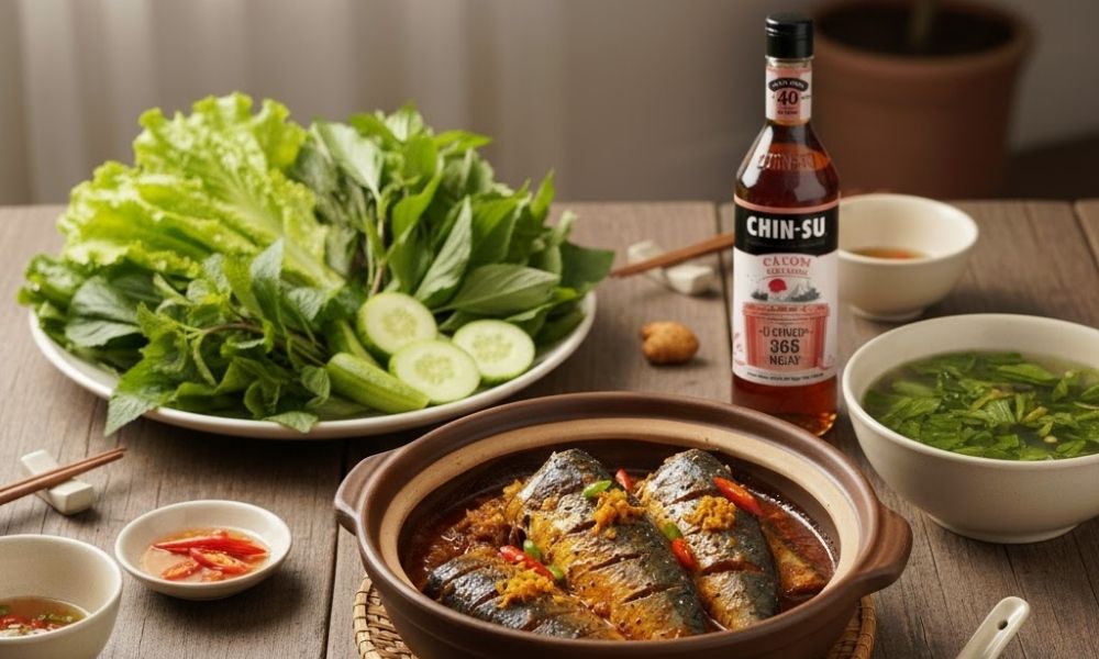 Cá nục kho nghệ đậm đà, thơm lừng khi kết hợp Chinsu ủ chợp 365