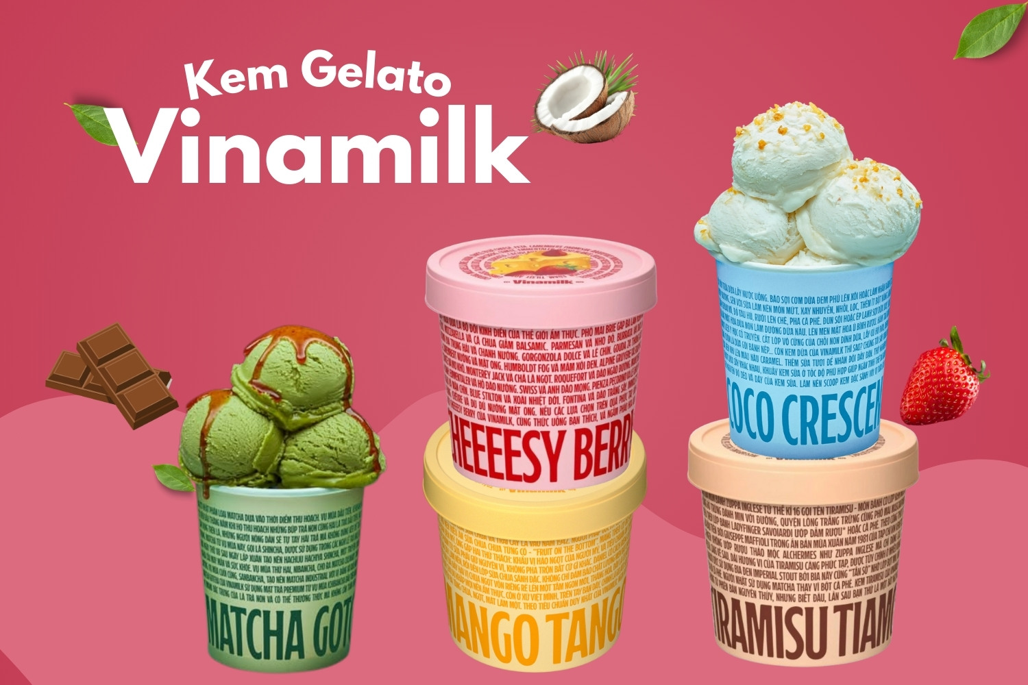 Kem Gelato Vinamilk 5 vị
