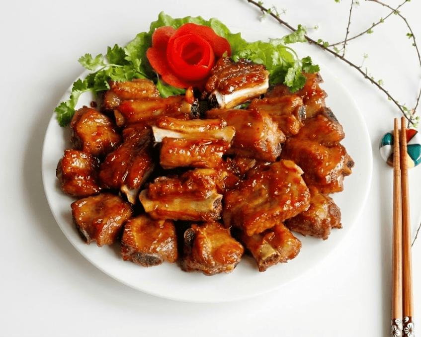 Món sườn heo chiên mật ong vàng giòn
